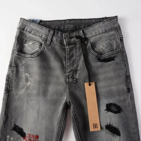Ksubi Grey Distressed Skinny Jeans